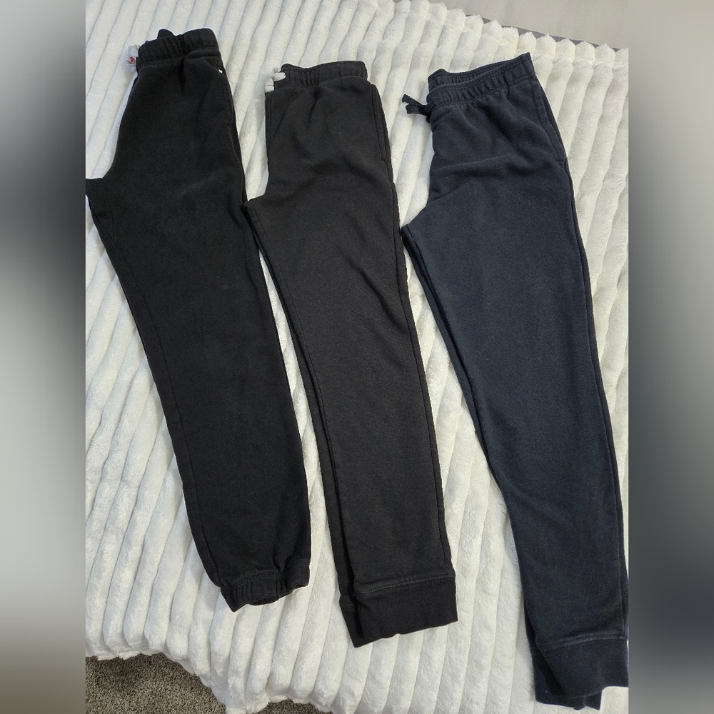 Kids' Cozy Black and Blue Joggers